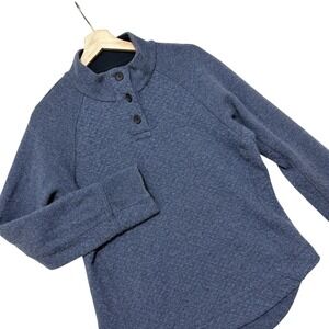 Prana Womens Frozen Falls Blue Wool Blend Pullover Sweater Sz Large‎